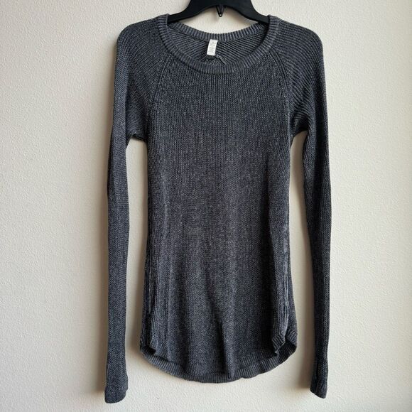 Lululemon Cabin Yogi Long Sleeve Inkwell Size 8 Medium Cashmere Lightweight - Picture 1 of 7
